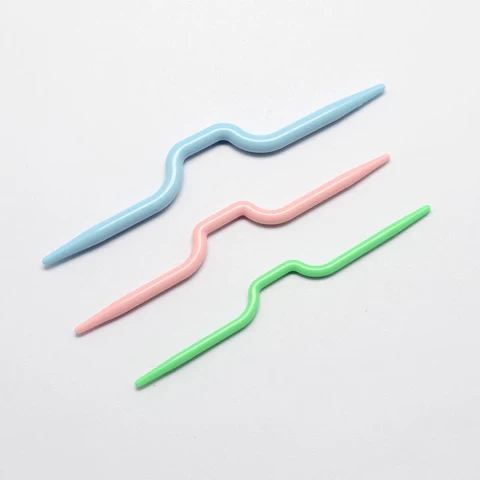 Beadsbalzar Beads Crafts Plastic Cable Stitch Knitting Needles Crooked Needle Twist Curved Crochet Hook Hand Knit Knitting Needles 56334494695749