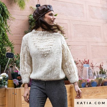 Pattern Knit Crochet Woman Sweater Autumn Winter Katia 6307 26 P