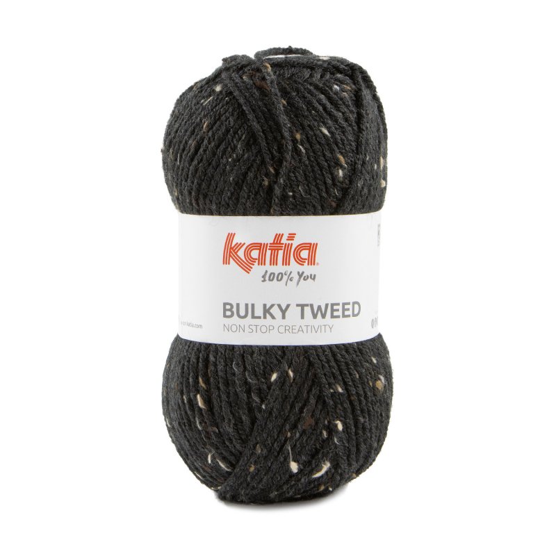 Yarn Wool Bulkytweed Knit Acrylic Wool Viscose Dark Grey Autumn Winter Katia 202 Ptd